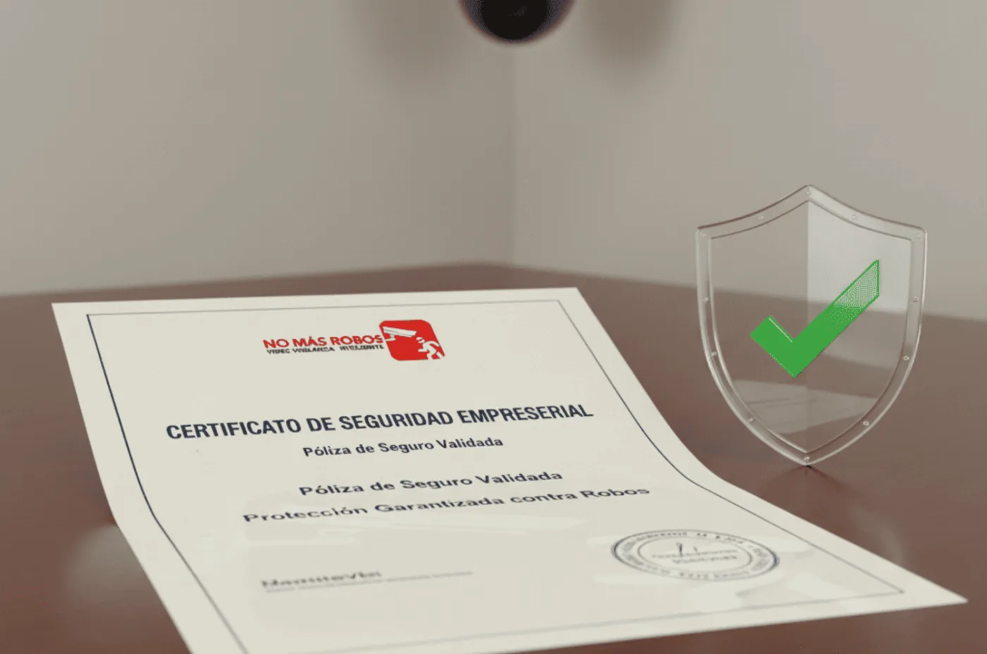 Certificado de seguridad para seguros contra robo en una empresa monitoreada en Chile
